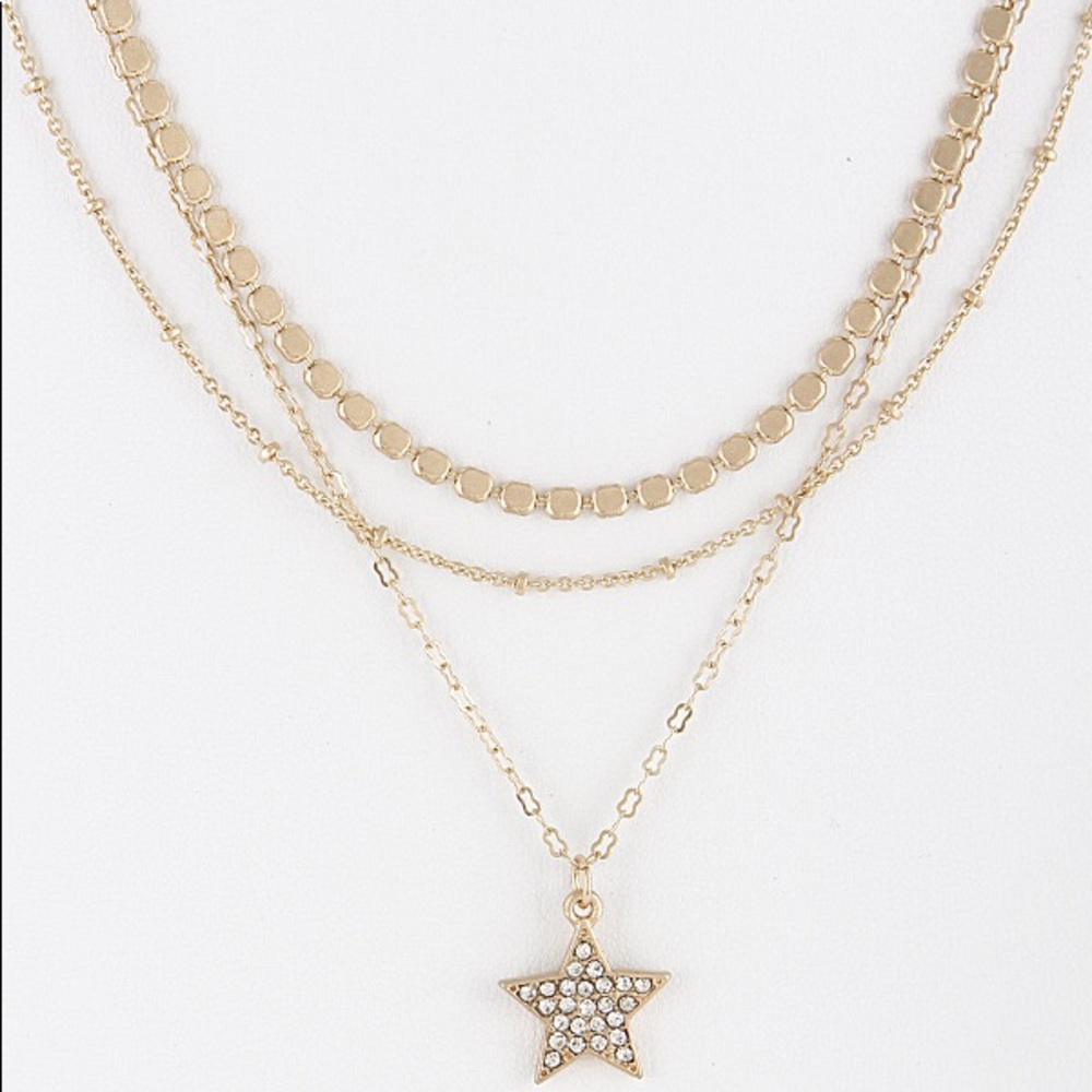 Multi layer star necklace